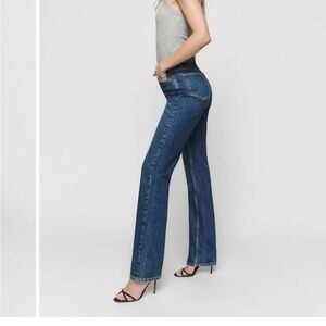 Reformation Cynthia High Rise Straight Long Jeans Blue - Size 28